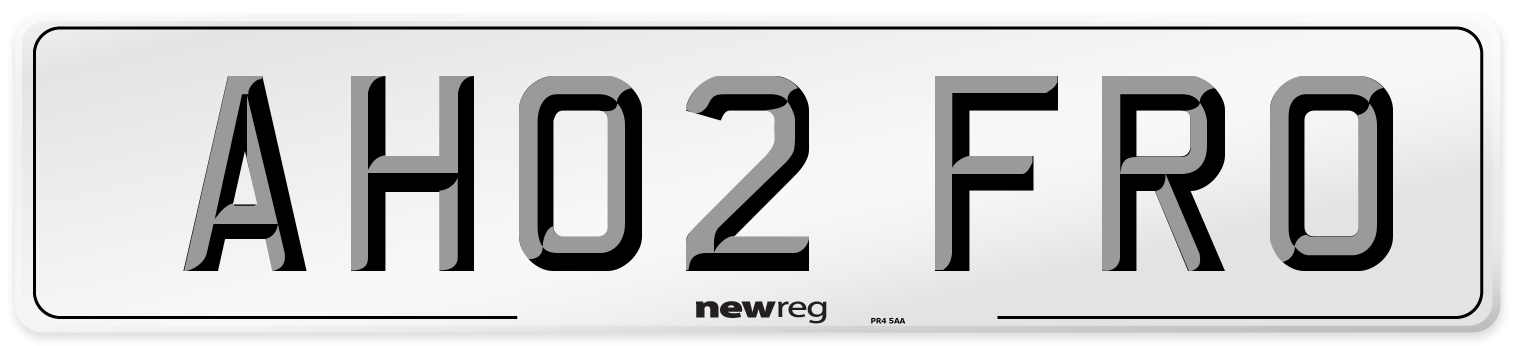 AH02 FRO Number Plate from New Reg